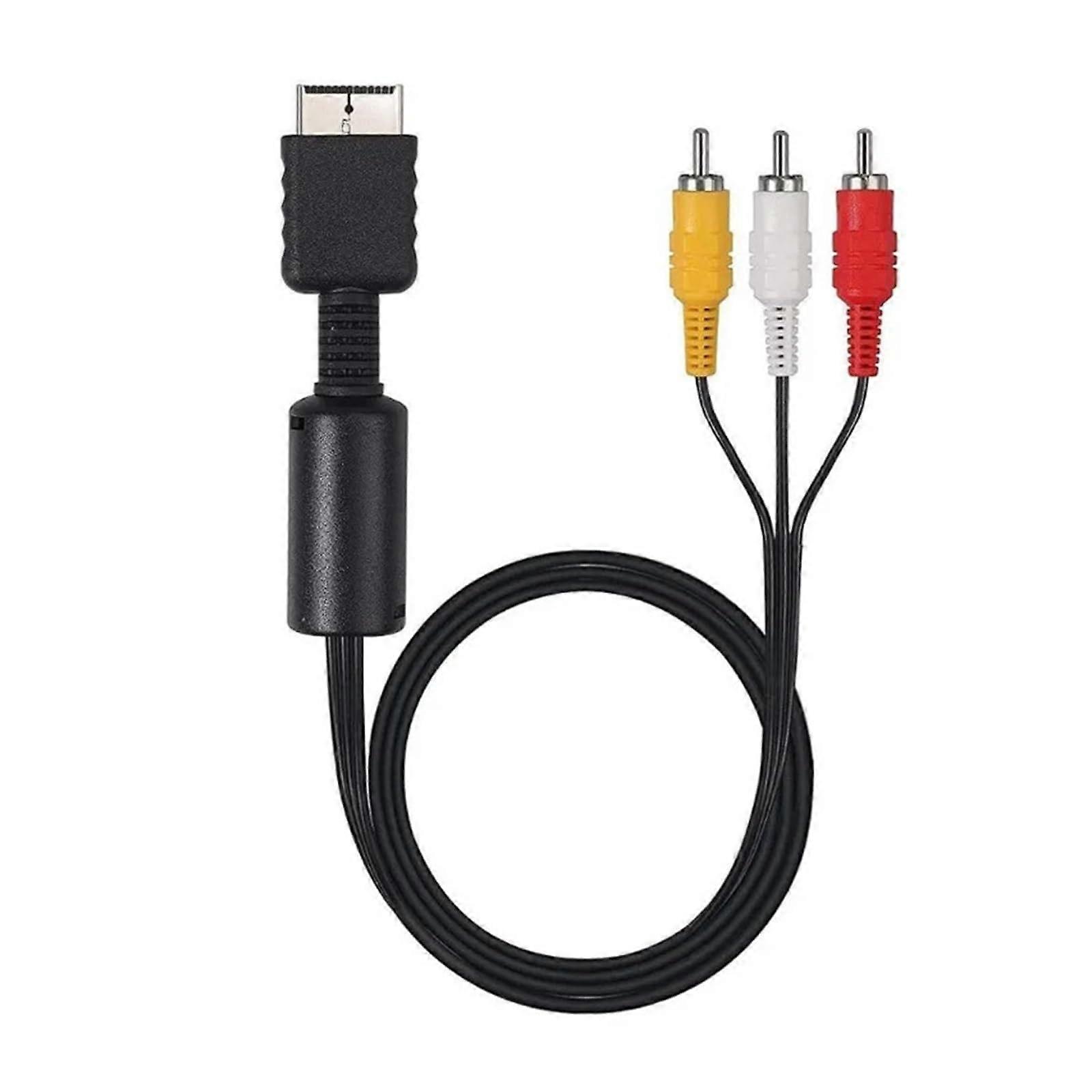 Compatible with The PS 3/2 PS1 Play Station AV Cable Splitter RGB Audio Video Extend Cord Game Player to M>oni>tor TV R/CA Wire Converter Adapter