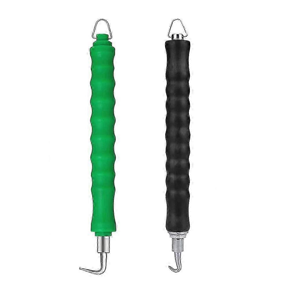 2 Pcs Wire Twister Hook for Rebar, Metal Concrete Twists Fence Strapping Tools to Reduce Hand Fatigue (Curved and Straight)26cm