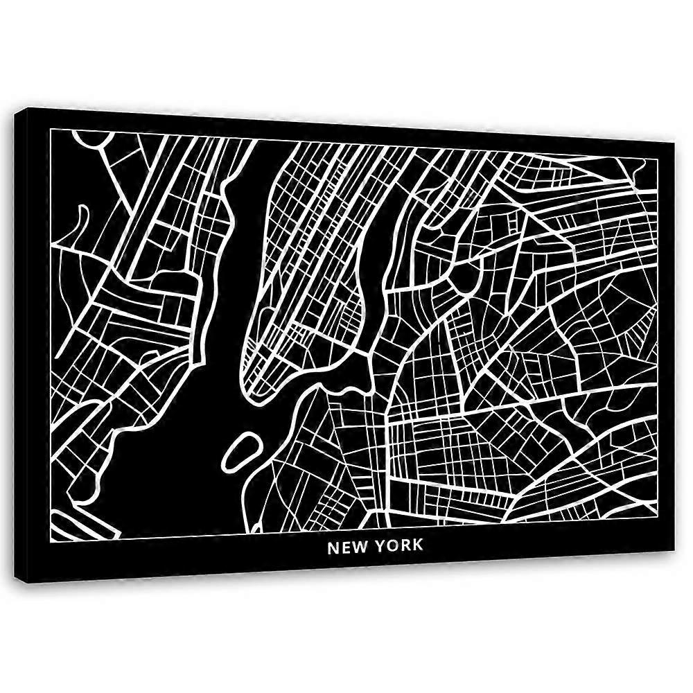 Leinwandbild, New York - Stadtplan - 60x40