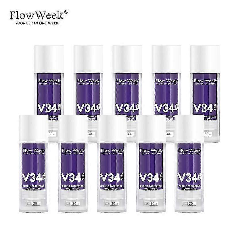 Flow Week V34 Pro Toothpaste Colour Corrector Purple Toothpaste Non-invasive Teeth Whitening Tooth Stain Removal Whitener Teeth