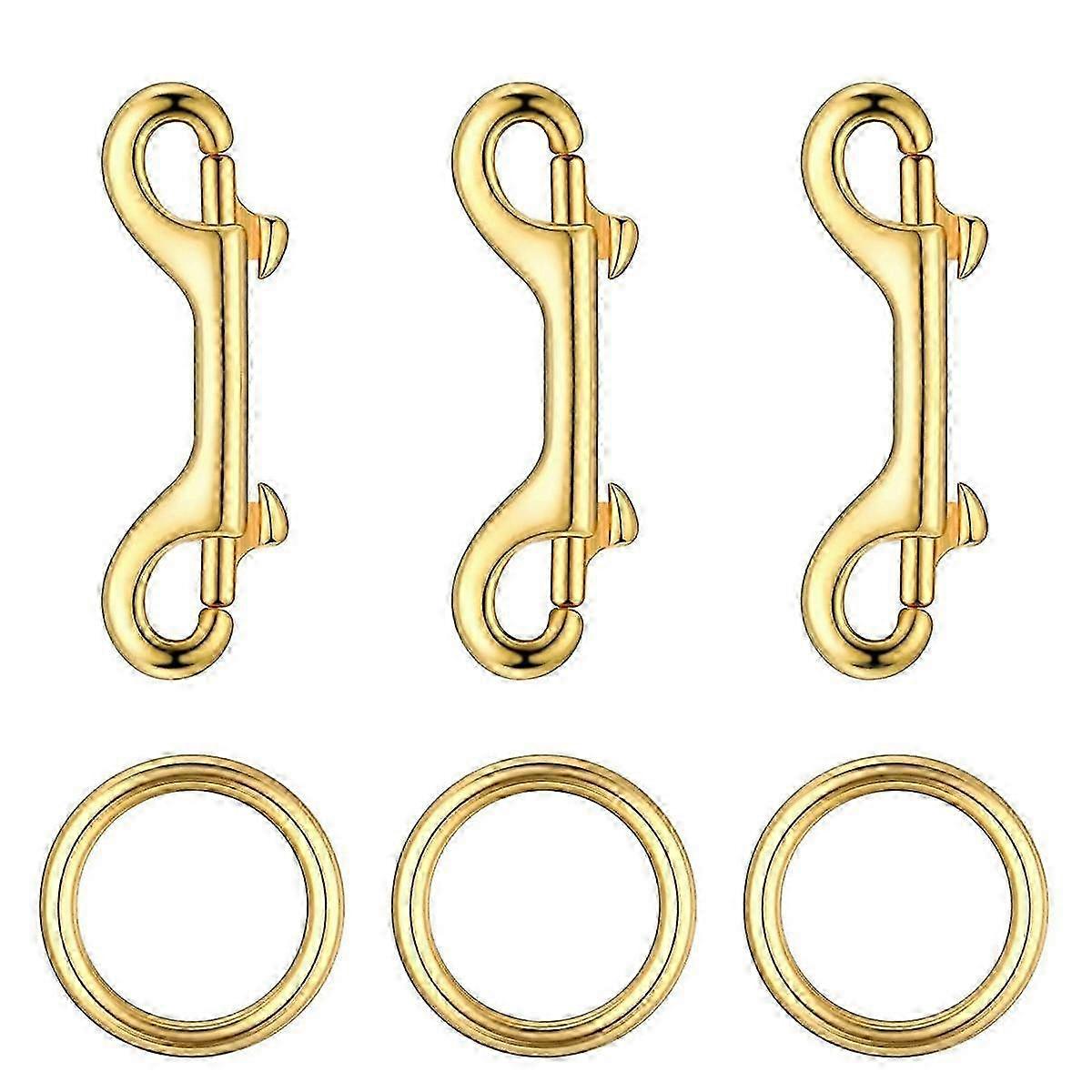 Brass Ring Snap Hook Bolt for Double-Ended Leash Attachment with Pet Accessory