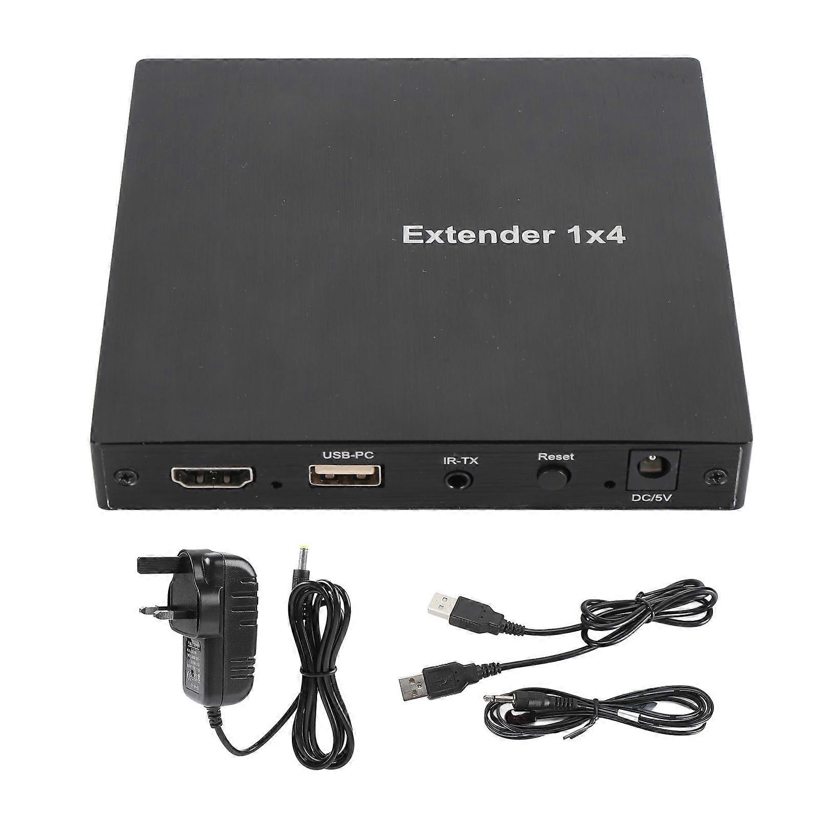 HD Multimedia Interface Spiltter 656ft 1080p 1 in 4 Out KVM Extender for Set Top Box PC Laptop 100‑240V