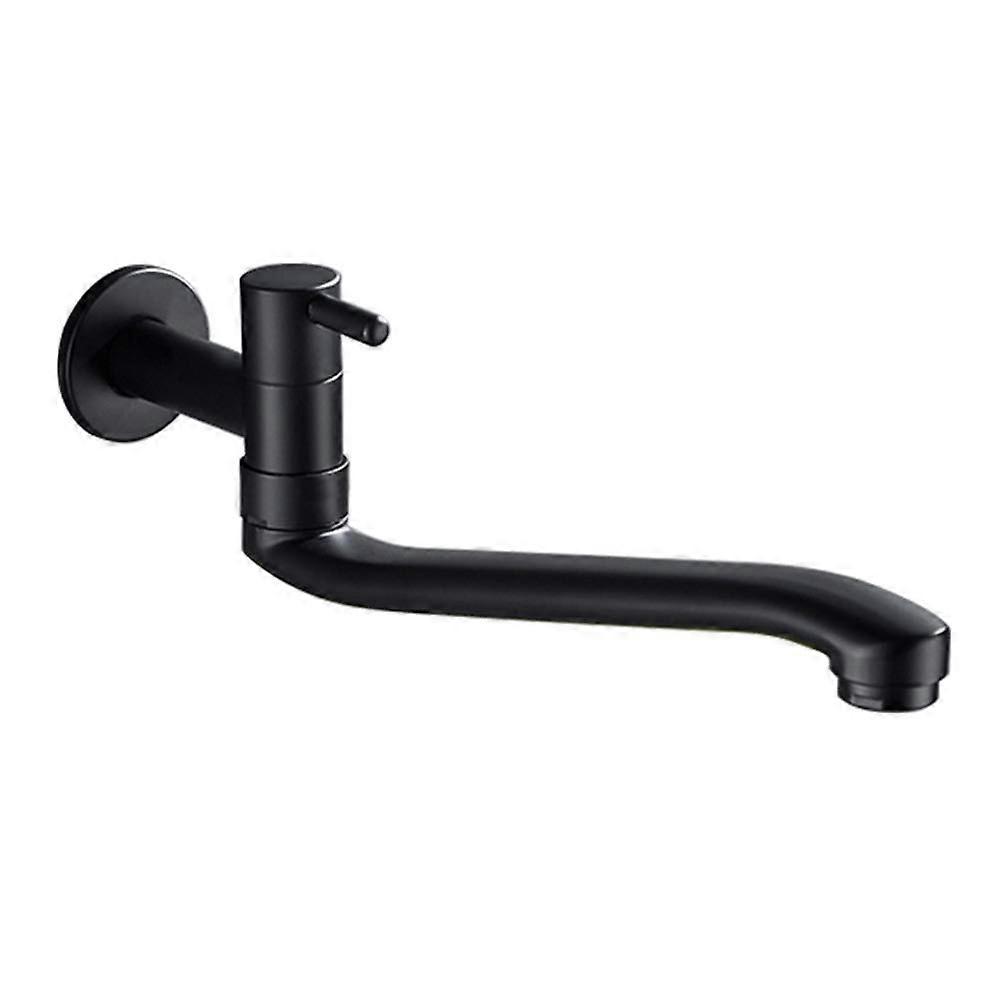 Wall-Mounted Black Cold Water Faucet for Washing Mop Machine, Pool, and Garden - 31cm Size Specifications