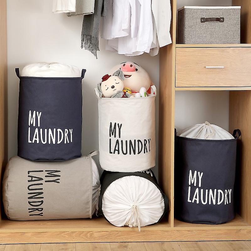 Foldable Drawstring Laundry Basket Large Capacity Waterproof Clothes Storage Basket For Home