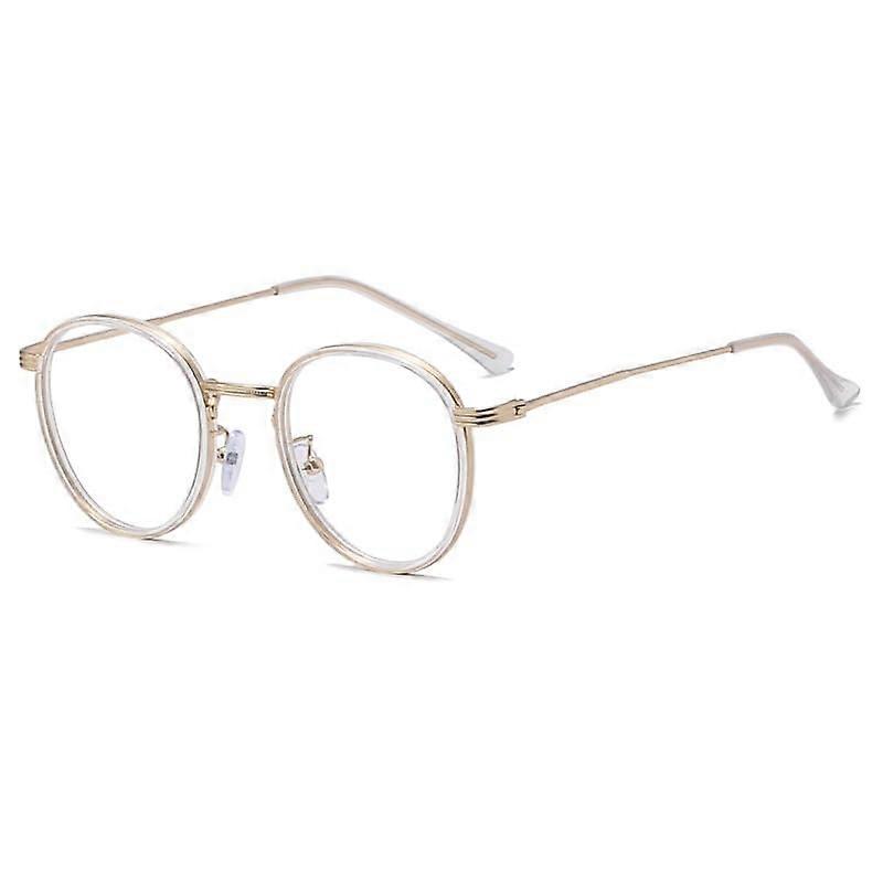 Large Anti-UV Computer Readers Round Reading Glasses Blue Sturdy Light Blocking Presbyopic Flat Light Mirror 52mm