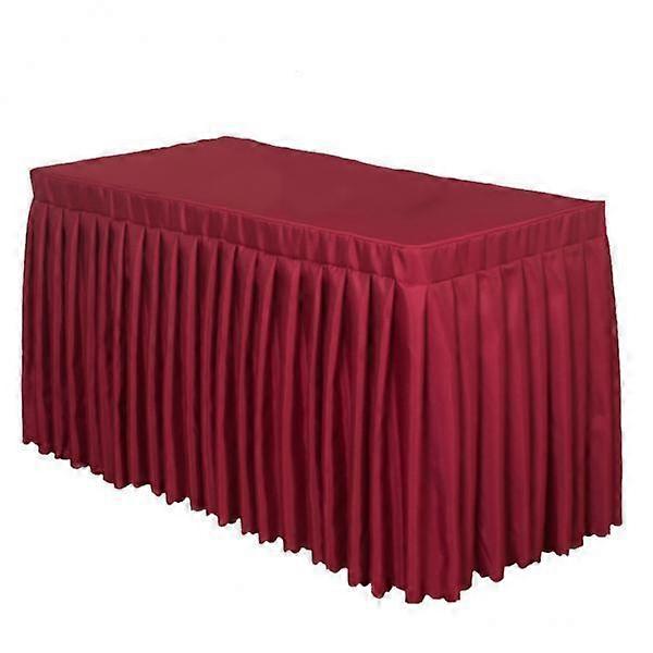 2x Solid Color Pleated Tablecloth 4 Ft Polyester Table Skirt for Weddings, Baby