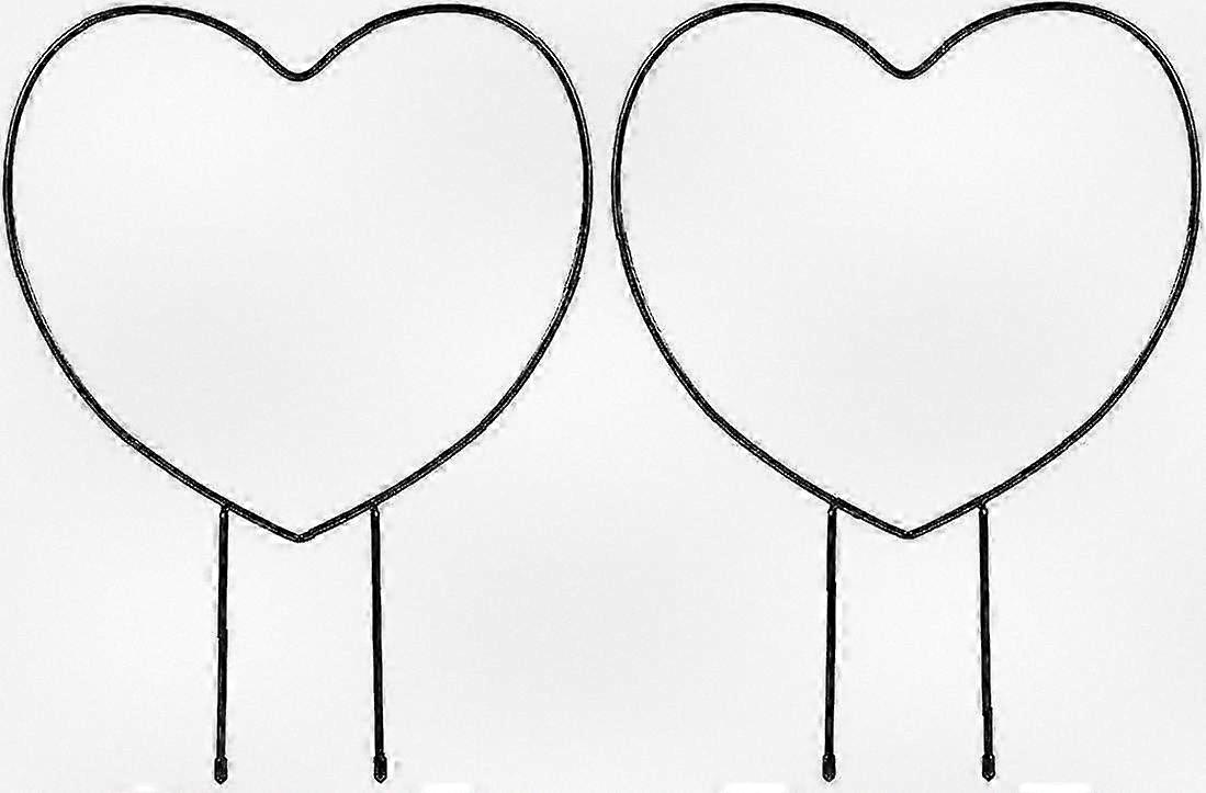 Garden Trellis Holder Rack for Climbing Plants and Vines, Heart-shaped Iron Metal Garden Frame for Raised Beds and Support Structures, Black