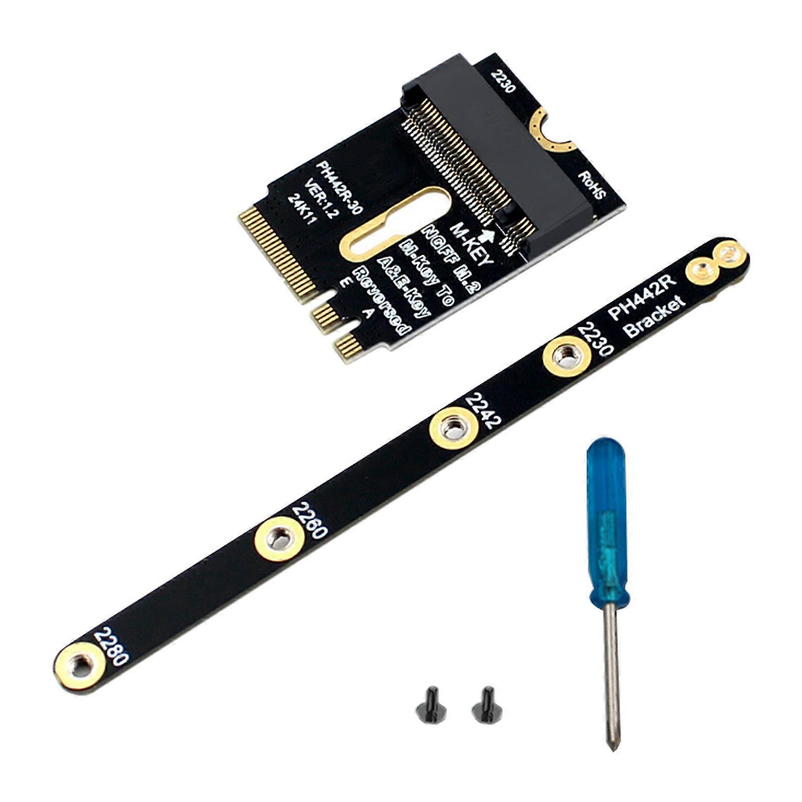 M.2 NGFF NVME SSDs to M.2 Key Adapter for Quick Installation in Tight Space