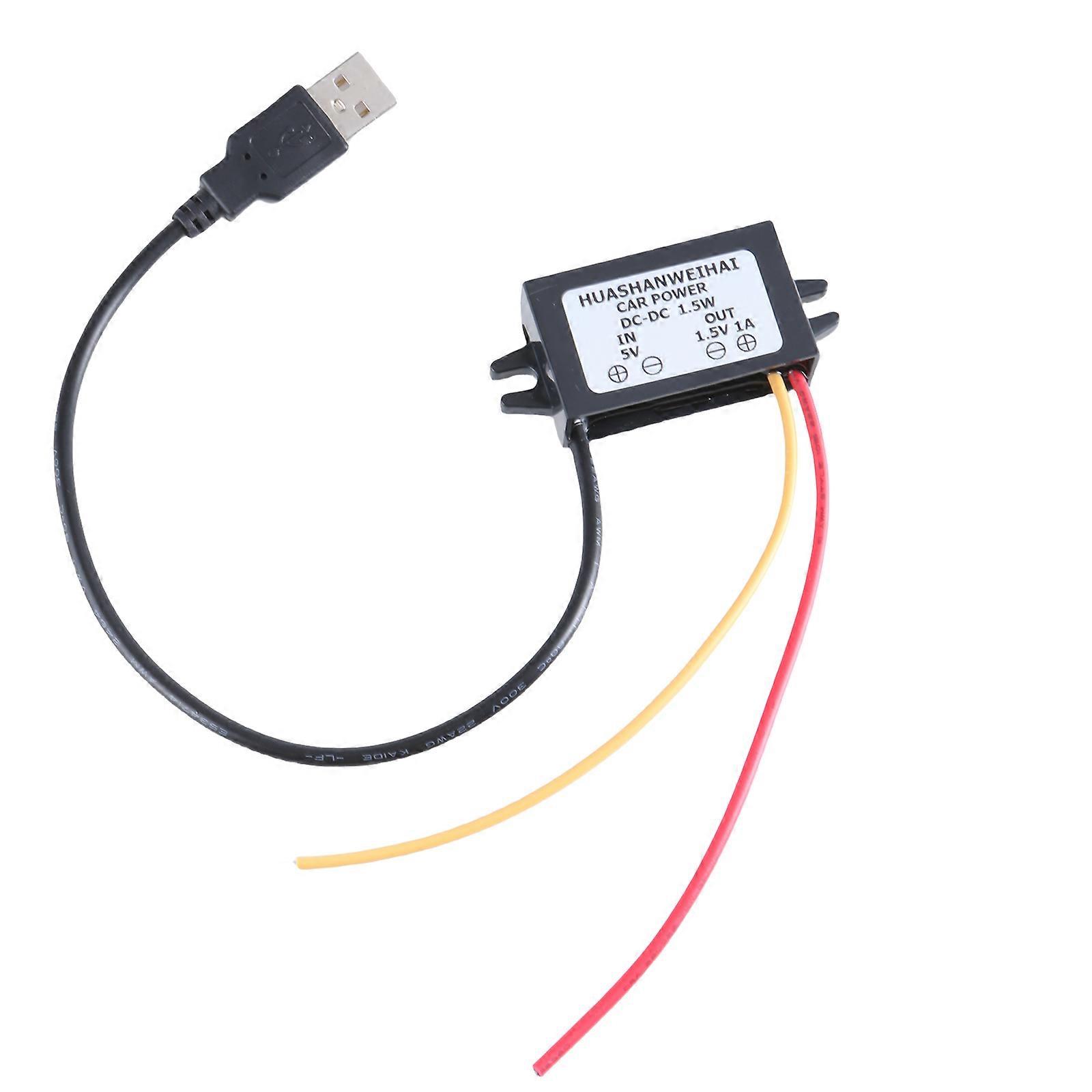 USB 5V2A to Bare End 1.5V Step-down Power Adapter Efficient Power Solution Convert 5V to 1.5V for Electronic Devices Multicolor