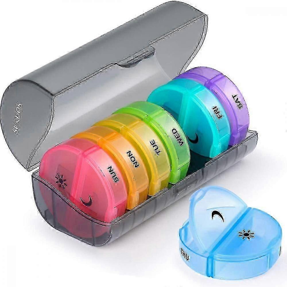 Daily Pill Organizer,weekly Am-pm Pill Box,7 Day Pill Boxes