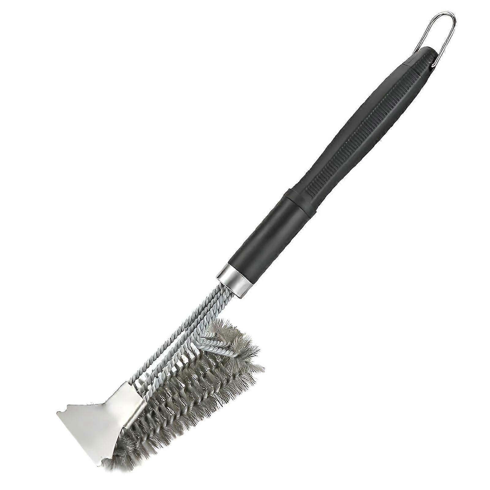 Grill brush with scraper, 44 cm, heatulated handle, for all grills
