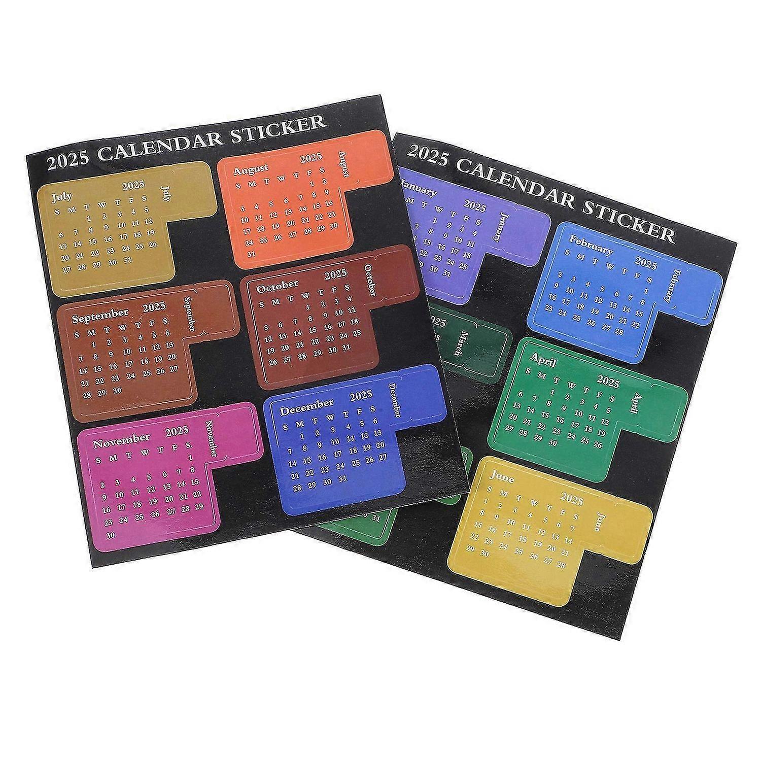 2 Set DIY Colorful Sticky Notes for Planners for Journals and Notebooks 2025 Monthly Calendar Sticke