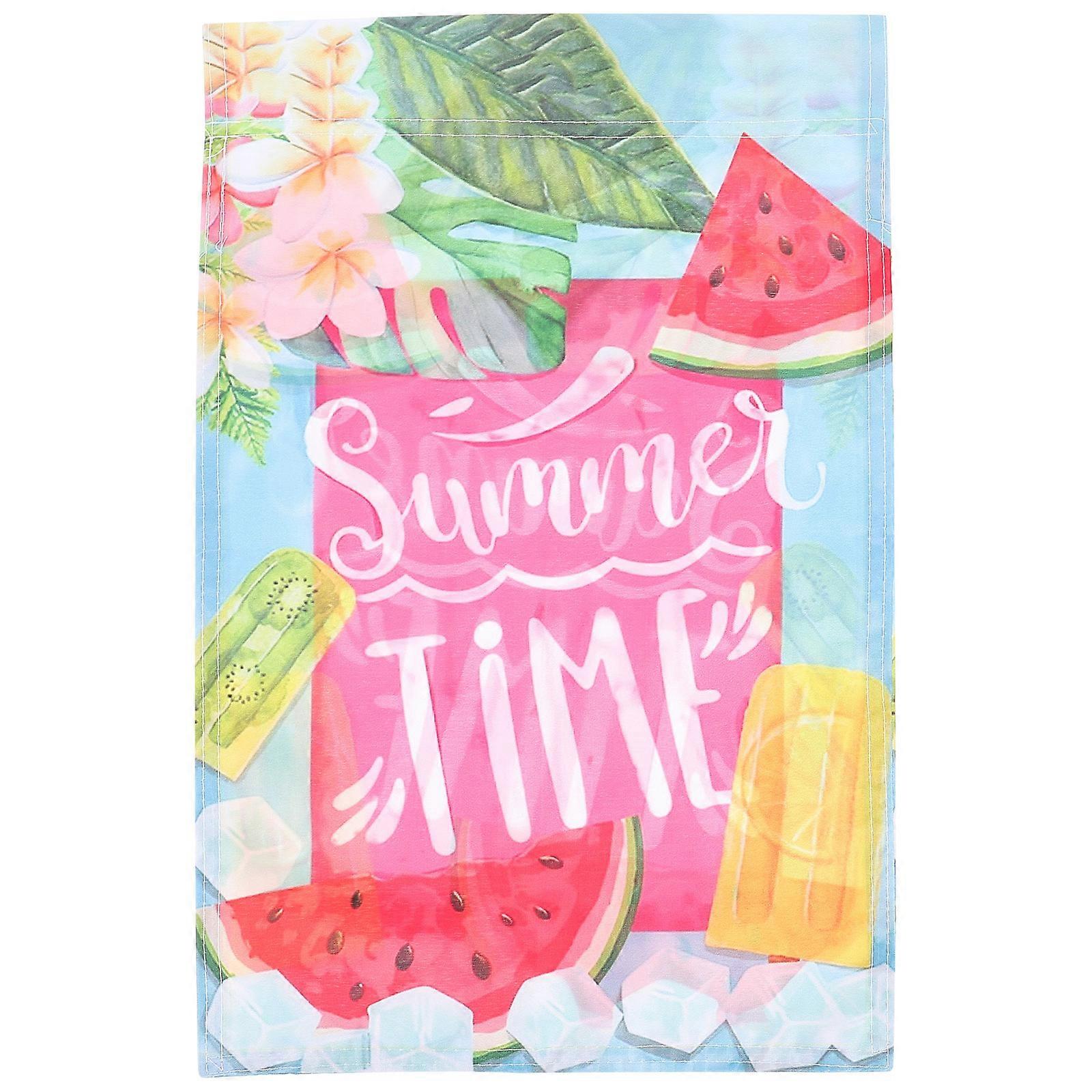 Summer Themed Party Flag Garden Decorations Poolside Events Rectangular Shape Assorted Color Polyester Material 1Pack