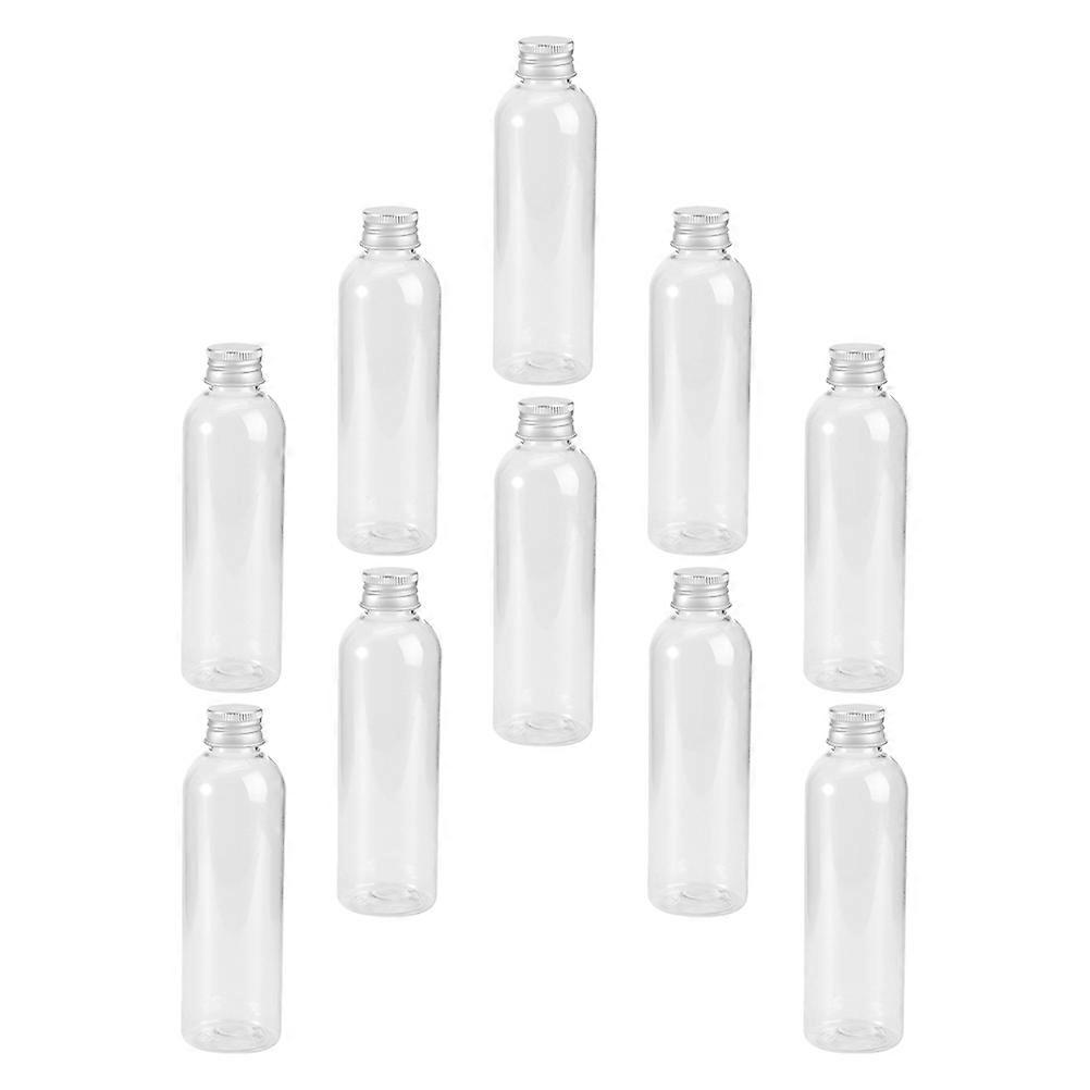 Transparent Plastic Bottles with Aluminum Lids for Storage Use 22 Pcs Small Size