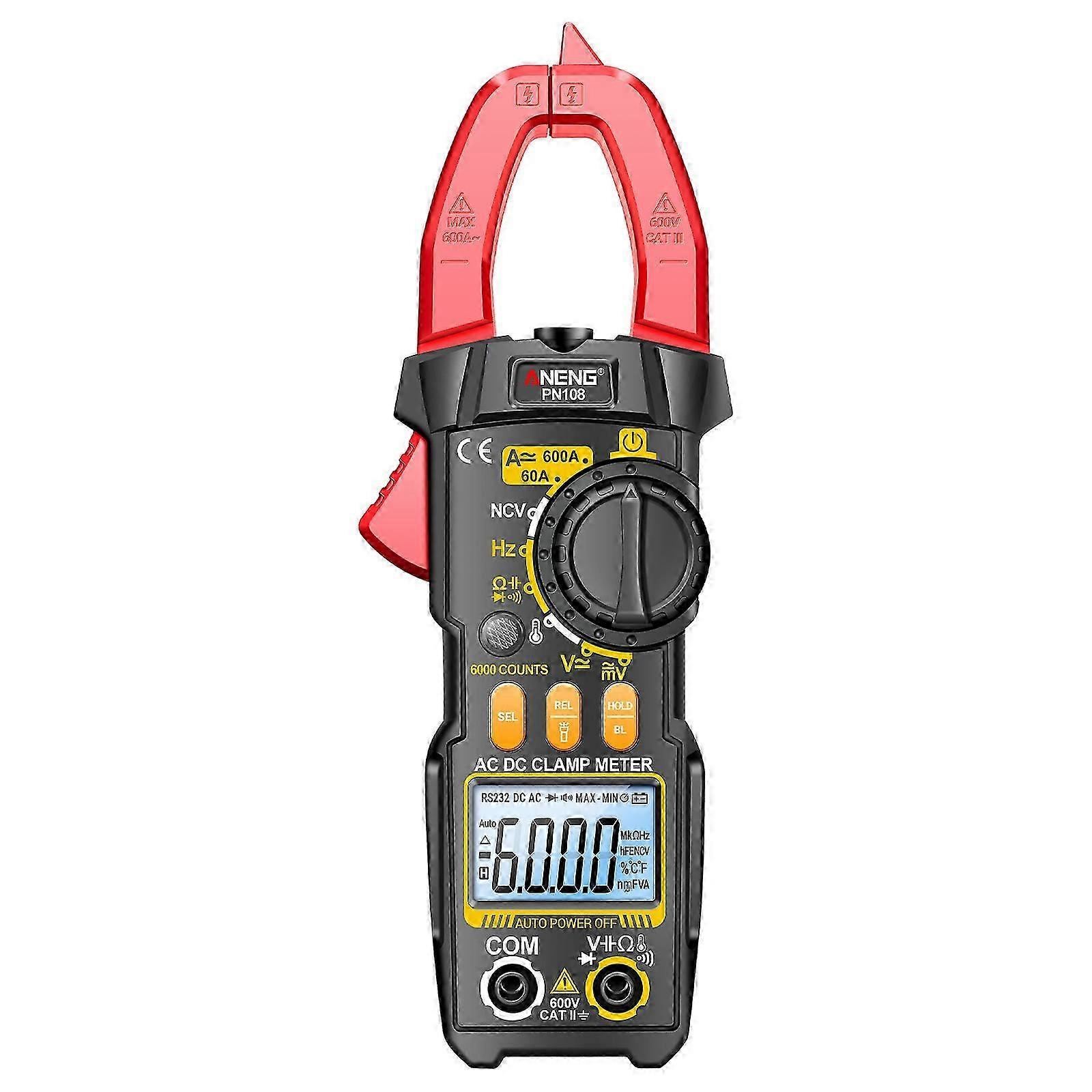 ANENG PN108 Digitales Stromzangenmessgerät Spannung Strom Professional 6000 Counts Multimeter mit LCD-Display Diode Temperatur Hz Ohm Kapazitätstester 2025