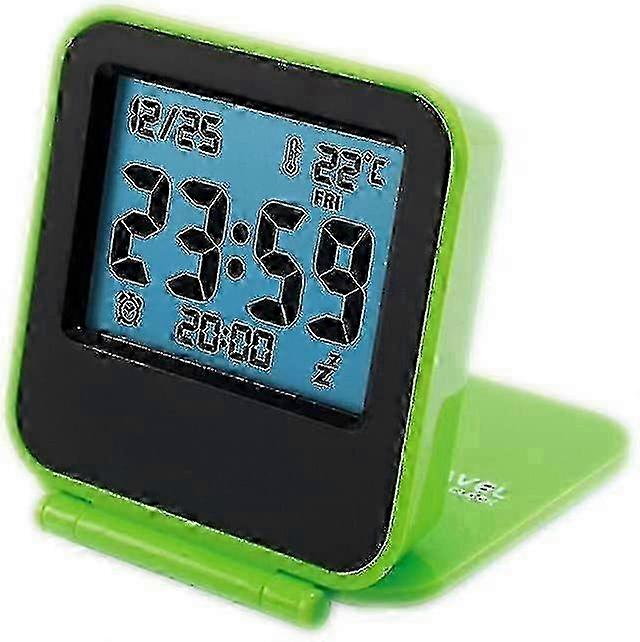 常夜灯付きポータブルLCDトラベル目覚まし時計、子供用屋外用ミニ折りたたみ式ポケット時計