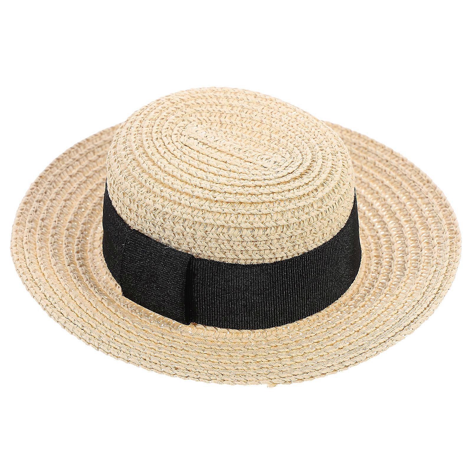 Hand Woven Straw Hat for Dolls – Charming Accessory for DIY Crafts, Home Decor & Creative Projects – Beige