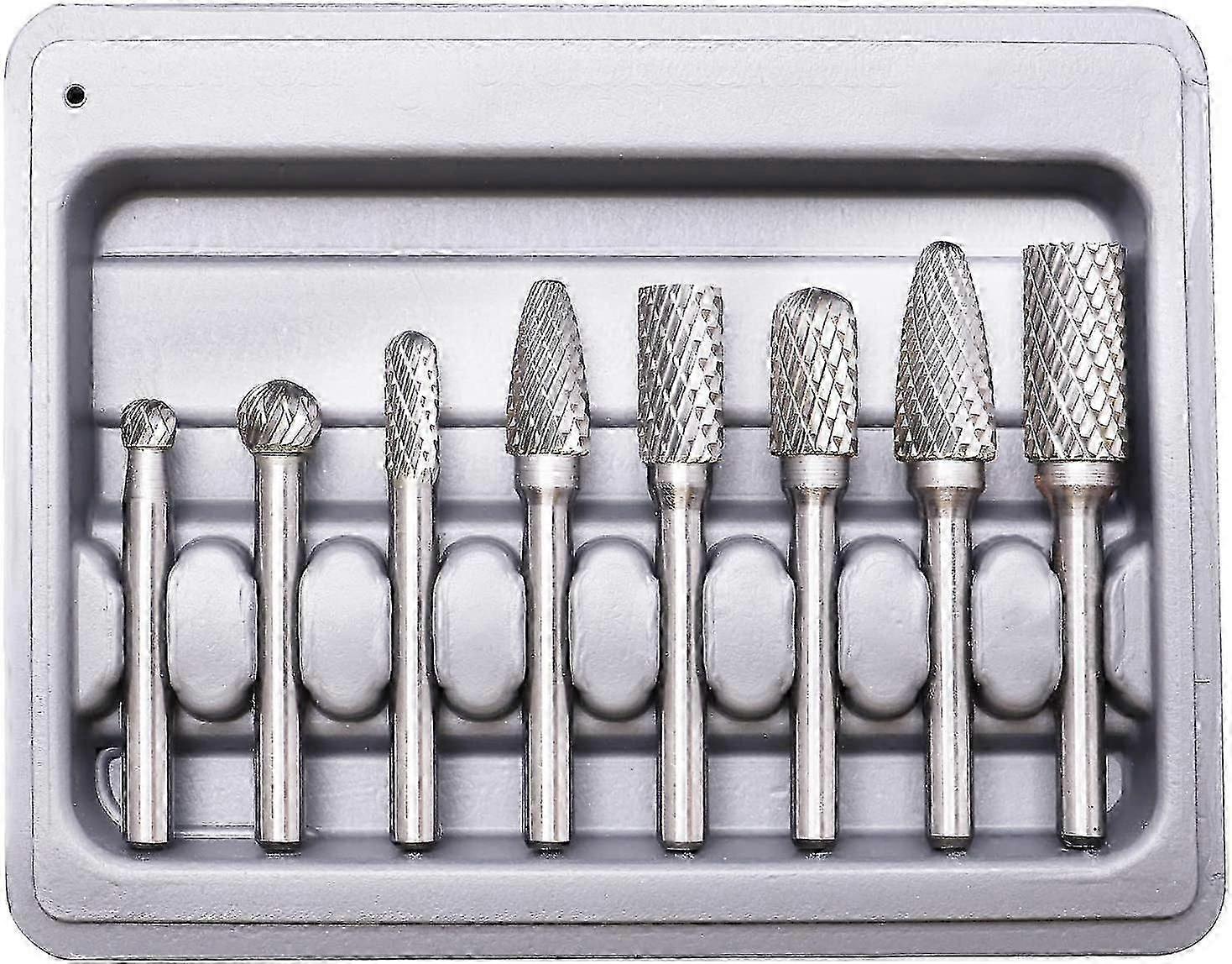 Rotary Cutters, Double Cut Tungstne Burres, 8 Pices Double Cut