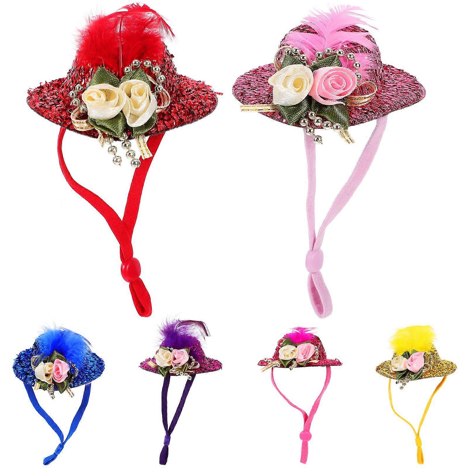 6Pcs Decorative Hen Hats Wear-resistant Bird Hats Interesting Parrot Hats Chicken Accessory
