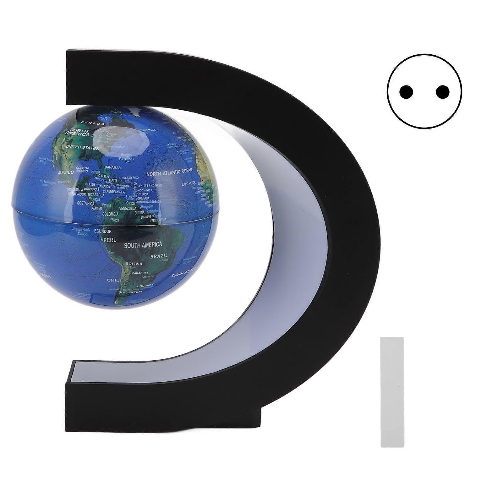 Magnetic Levitation Ornament 6in Rotating Luminous Globe Office Innovative Decoration C Shape English Version
