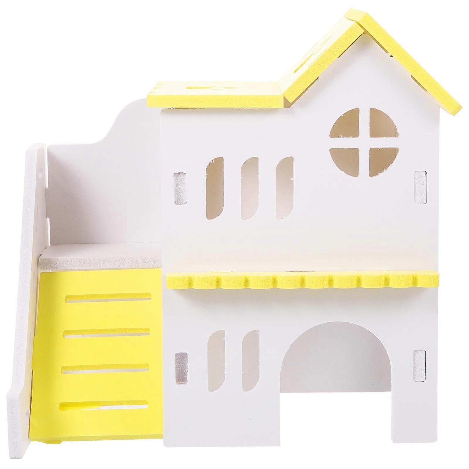 Hamster Furniture Adorable Hamster Hideout Decorative Chinchilla Villa House 18x17.5cm Pvc Playground 1Set