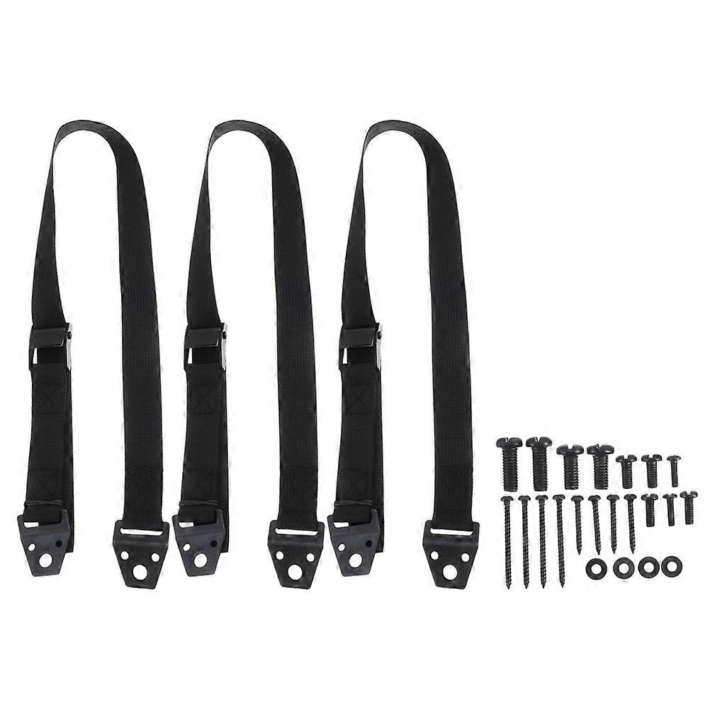 Furniture Safety Straps Multi Function Earthquake Preparedness Polyester Black 63x3x0.8cm 3Pcs