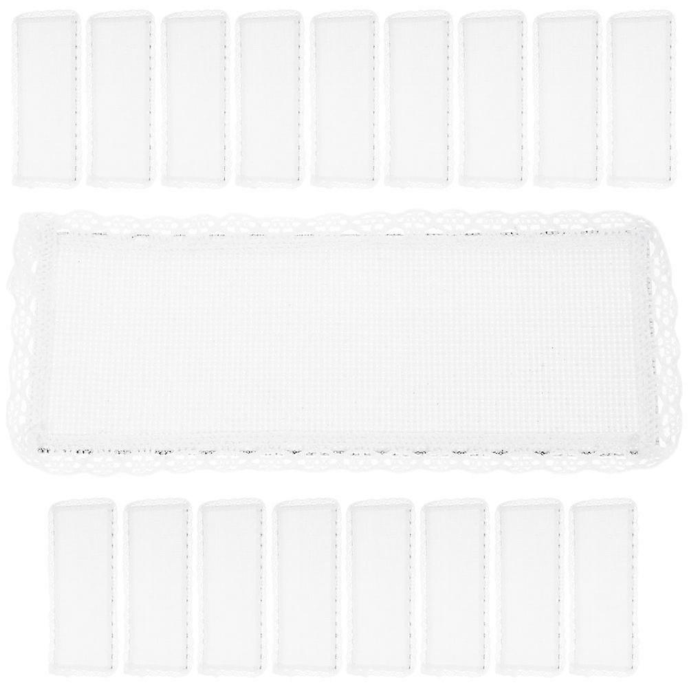 Bulk Bookmarks Cross Stitch Bookmark Diy Craft Blank Canvas White 20.00X8.50X0.10CM 20Pcs