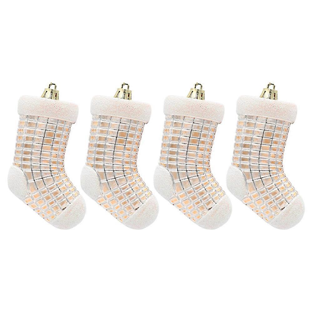 Festival DIY Pendant Christmas Tree Decorations Home Decoration Ornaments Socks Shape 10x7x2CM 4Pcs
