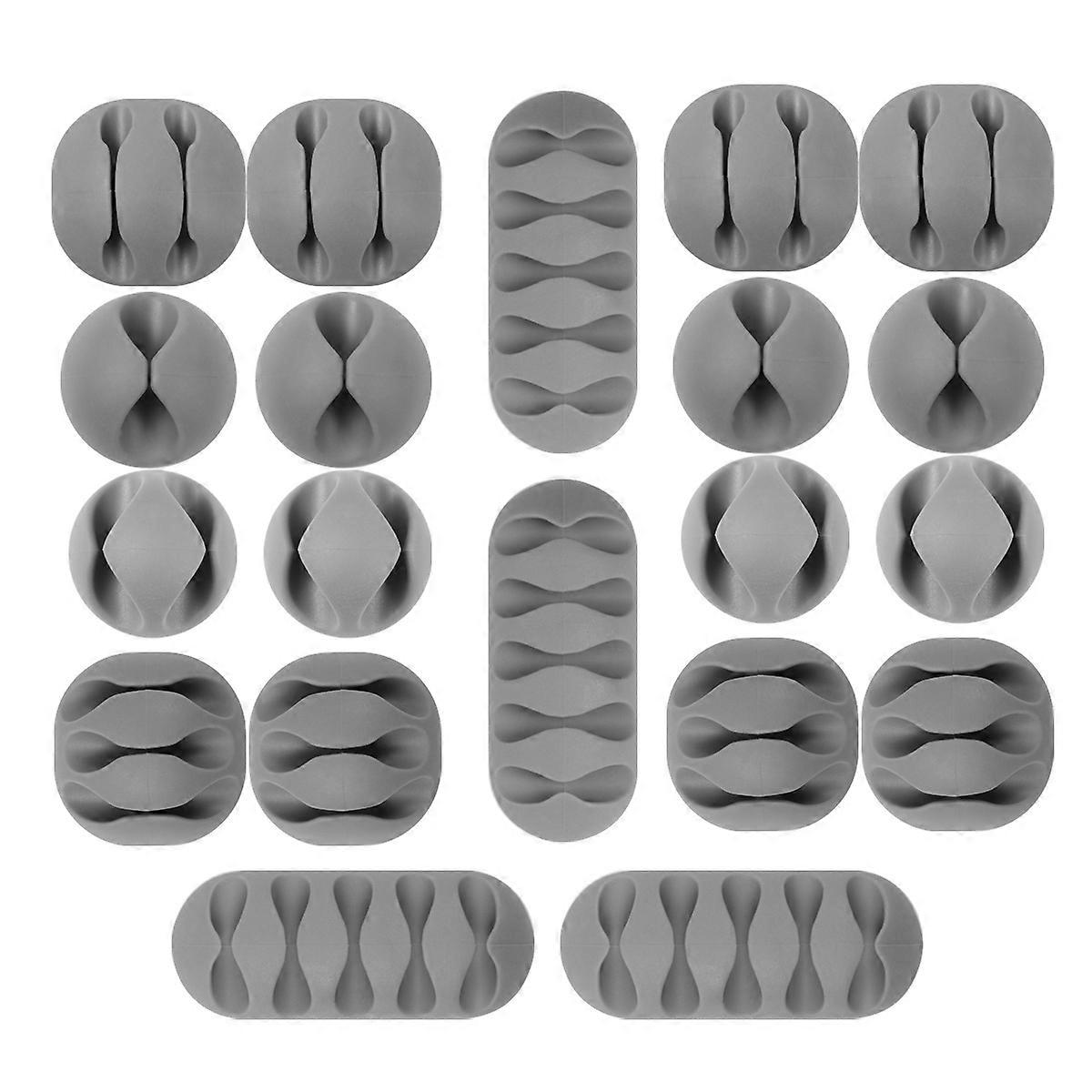 Desk Data Cable Clip TPR Multi-Hole Wire Management Tool Combination Winding For Desktop Cables Grey