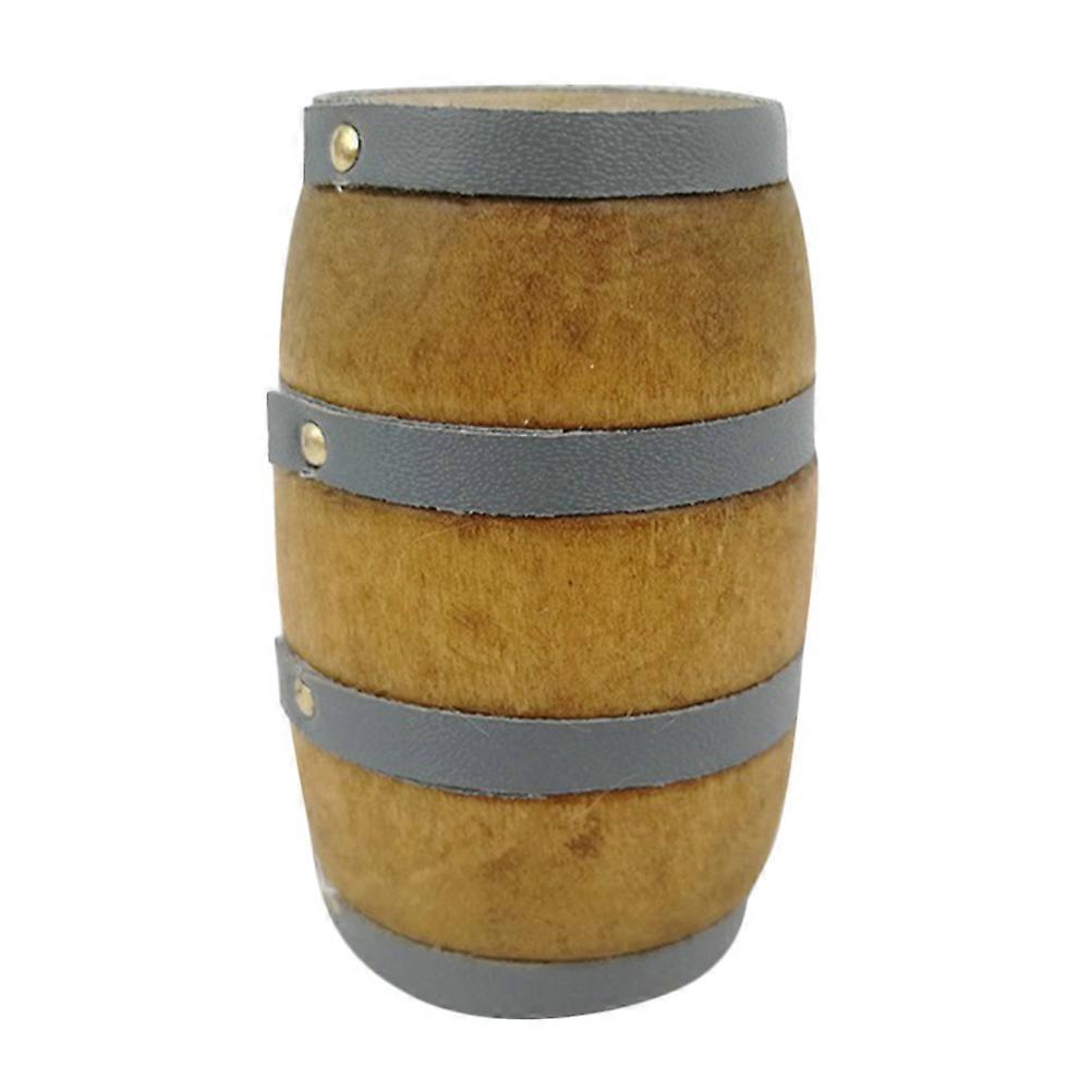 Mini House Adornment Wooden Wine Beer Barrel Model For Diy Enthusiasts 5.00X3.30X3.30cm 1Pcs
