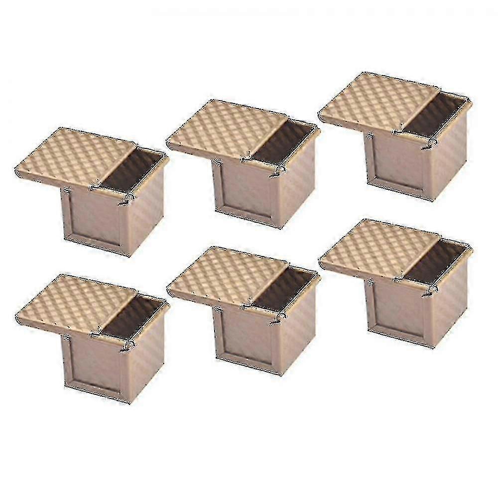 6x Square Loaf Pan With Lid Toast Mold Bread Pan Pullman Loaf Pan With Cover Non-stick Mini Water C