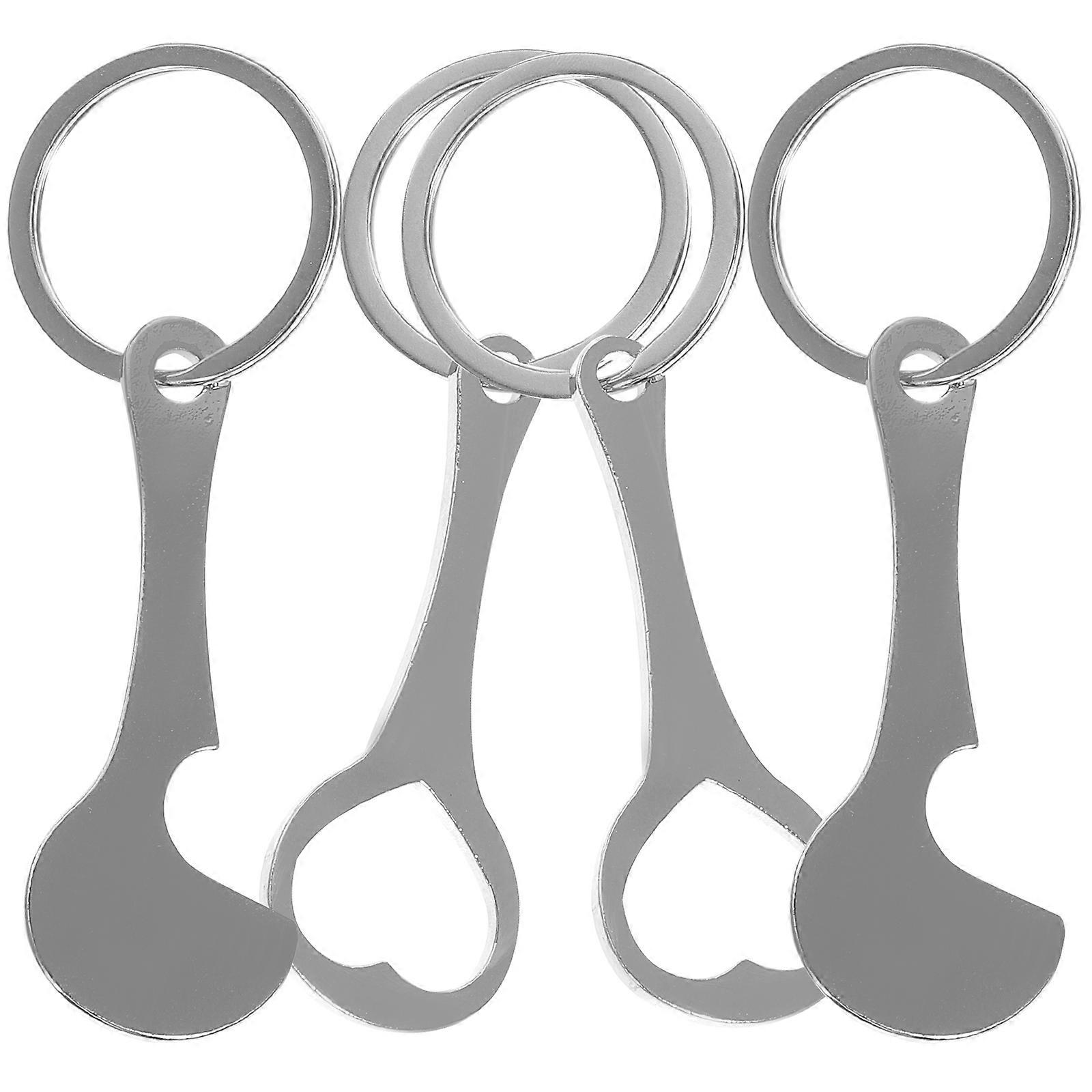 Shopping Token Keychain Functional Metal Crescent Shape For Everyday Use 4Pcs