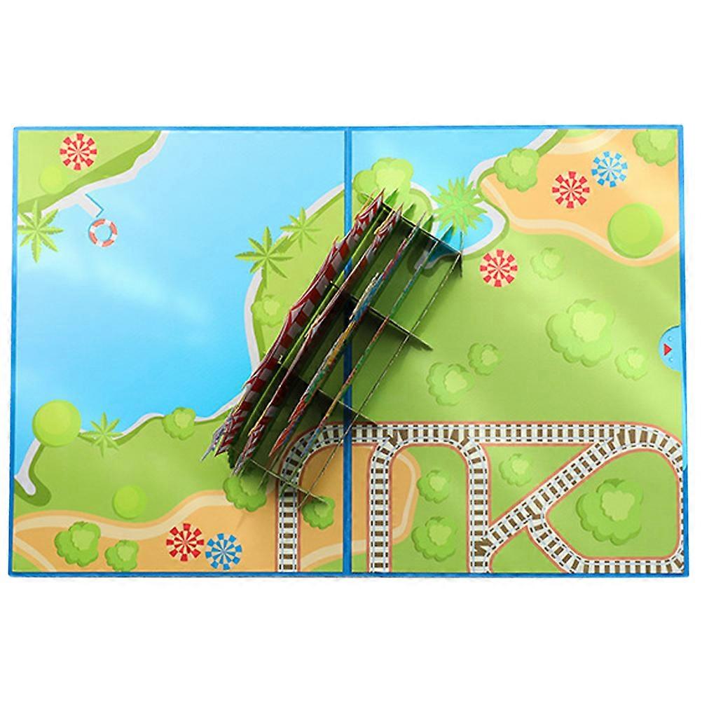 Happy Birthday Card Female Amusement Park Themed Greeting Card For Children Size 20X15CM With 3D Visual Effect 1Pcs