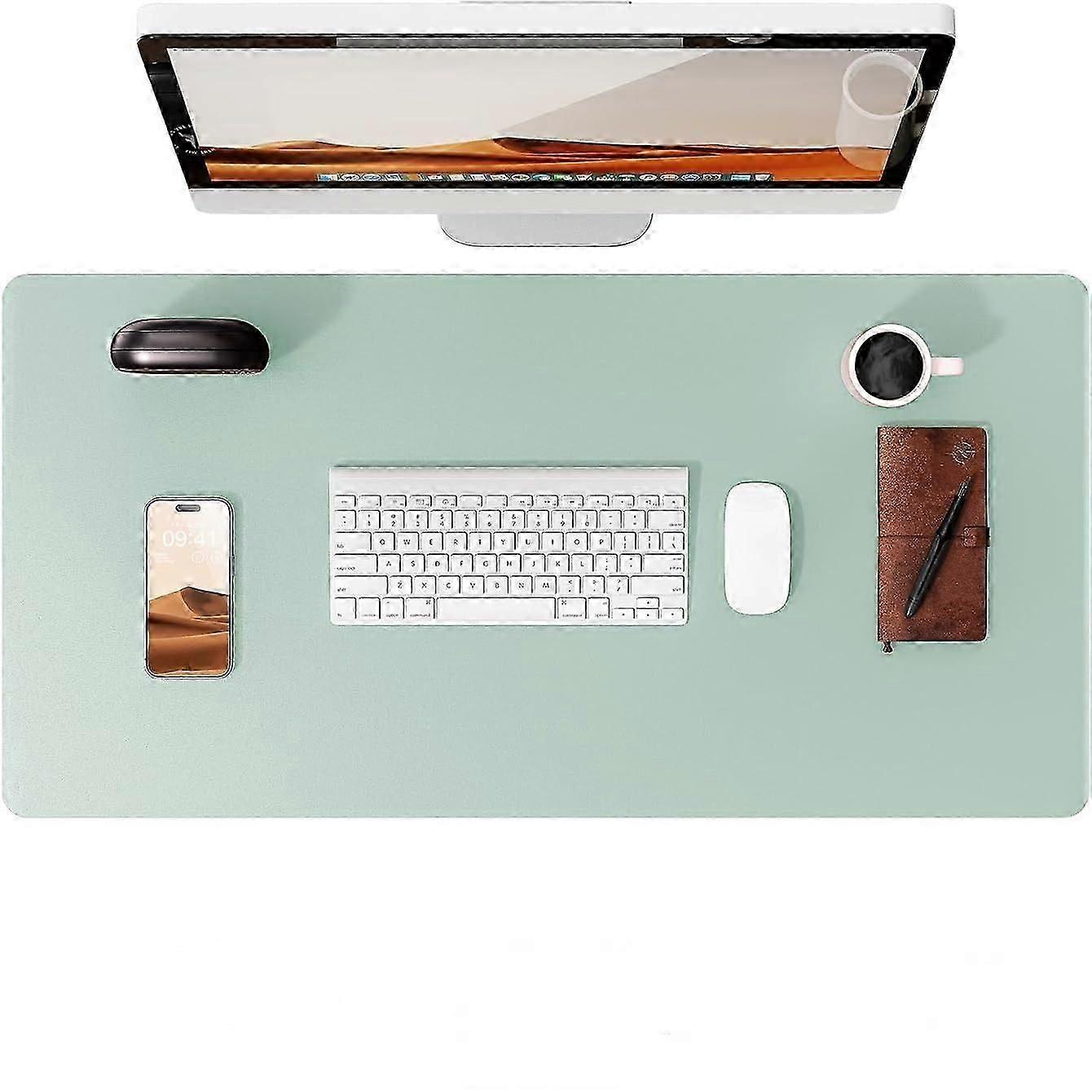 Computer Desk Mat Non-slip Leather Mouse Pad green/80X40CM