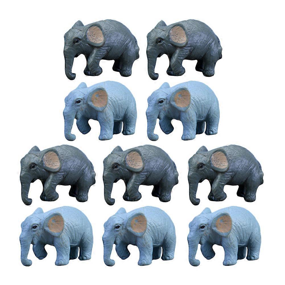 10 Τμχ Μίνι Ειδώλια Ελέφαντα, Ανθεκτική Μικρή Πλαστική Διακόσμηση Ζώων Για Κήπο, Σπίτι & Ενυδρείο, Αξιολάτρευτο Σετ Στολιδιών Ζούγκλας