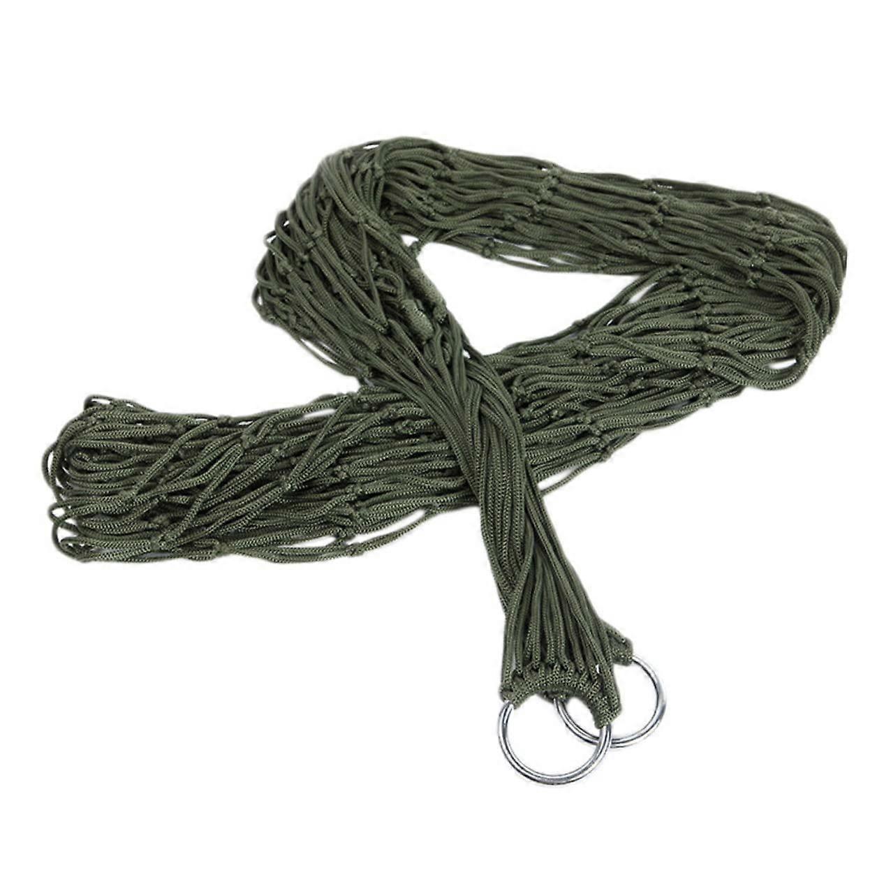 Single Camping Hammock Made of Nylon with Reinforced Mesh and Attachment Rope for Outdoor Activities Ideal for Relaxing and Sleeping