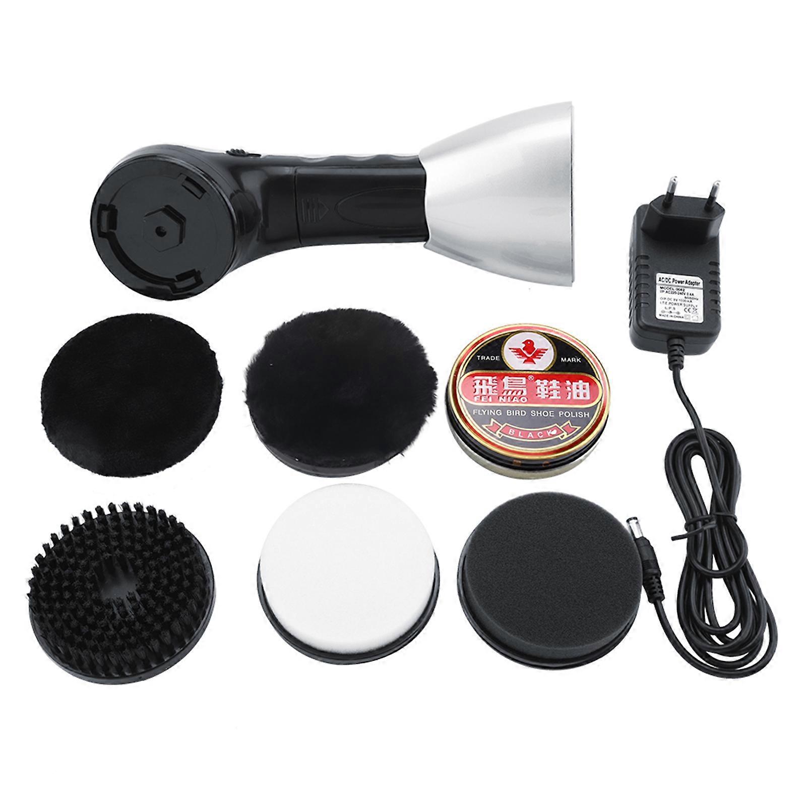 Automatic electric shoe brush, portable polisher, battery or mains plug