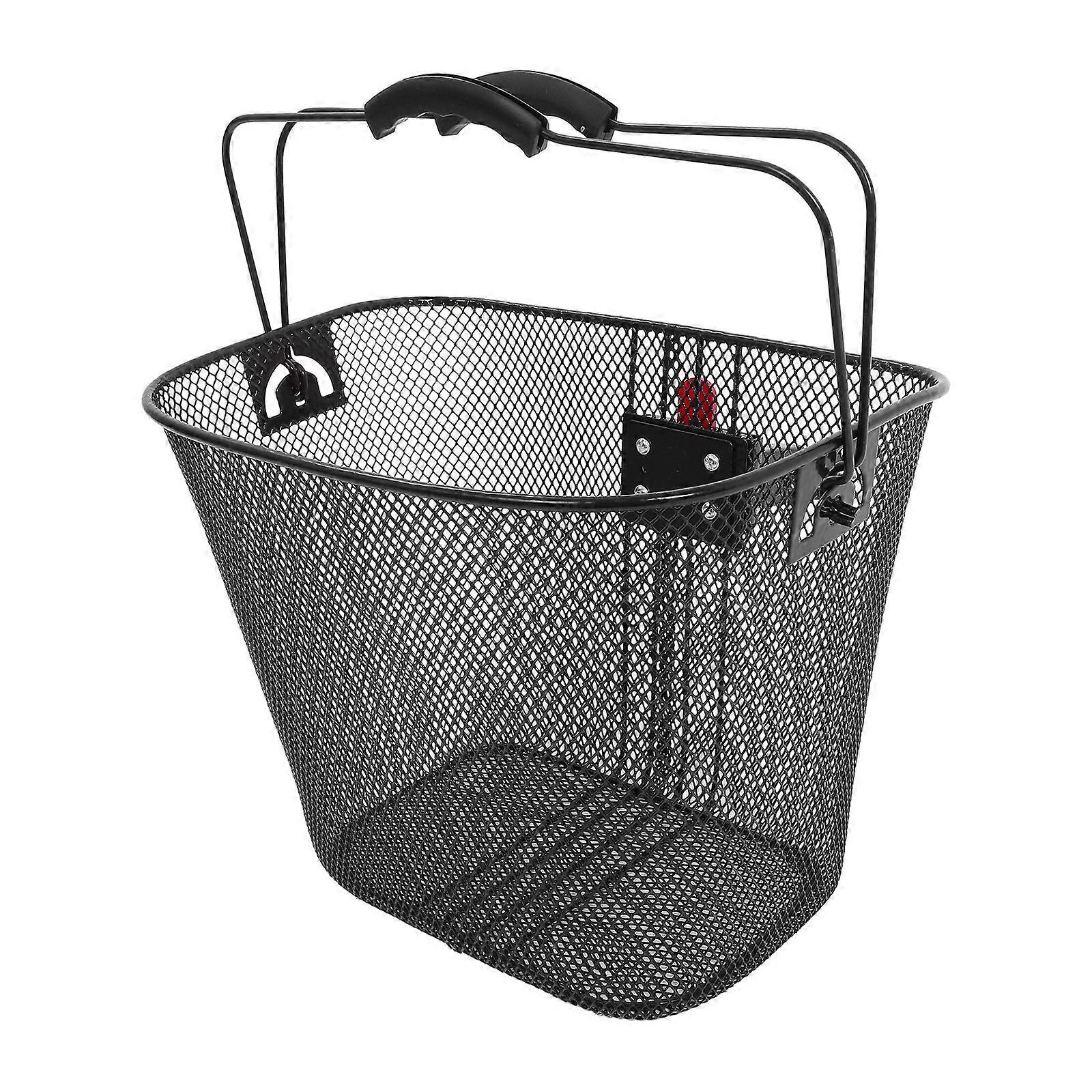 Bike Basket Multi-Purpose Detachable Bicycle Front Basket Rectangular Outdoor Use Cyclists 1Pack