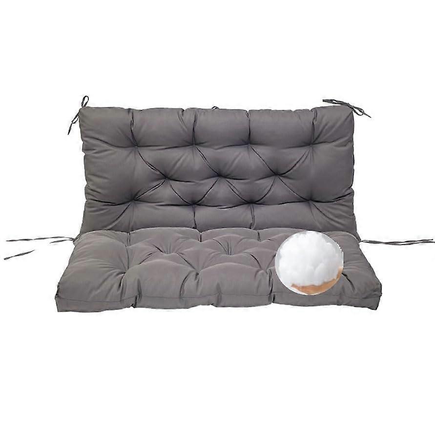Outdoor swing cushion for porch, 10.2 cm thick, with backrest and straps, dark gray, 60'x40'