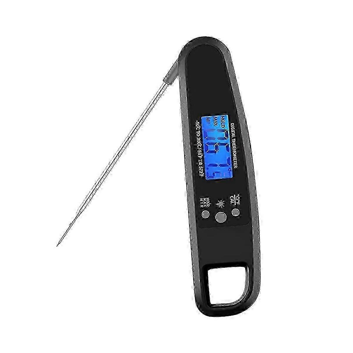 Instant Read Meat Thermometer for Grill and Cooking, Waterproof Thermometer With Backlight & Calibr