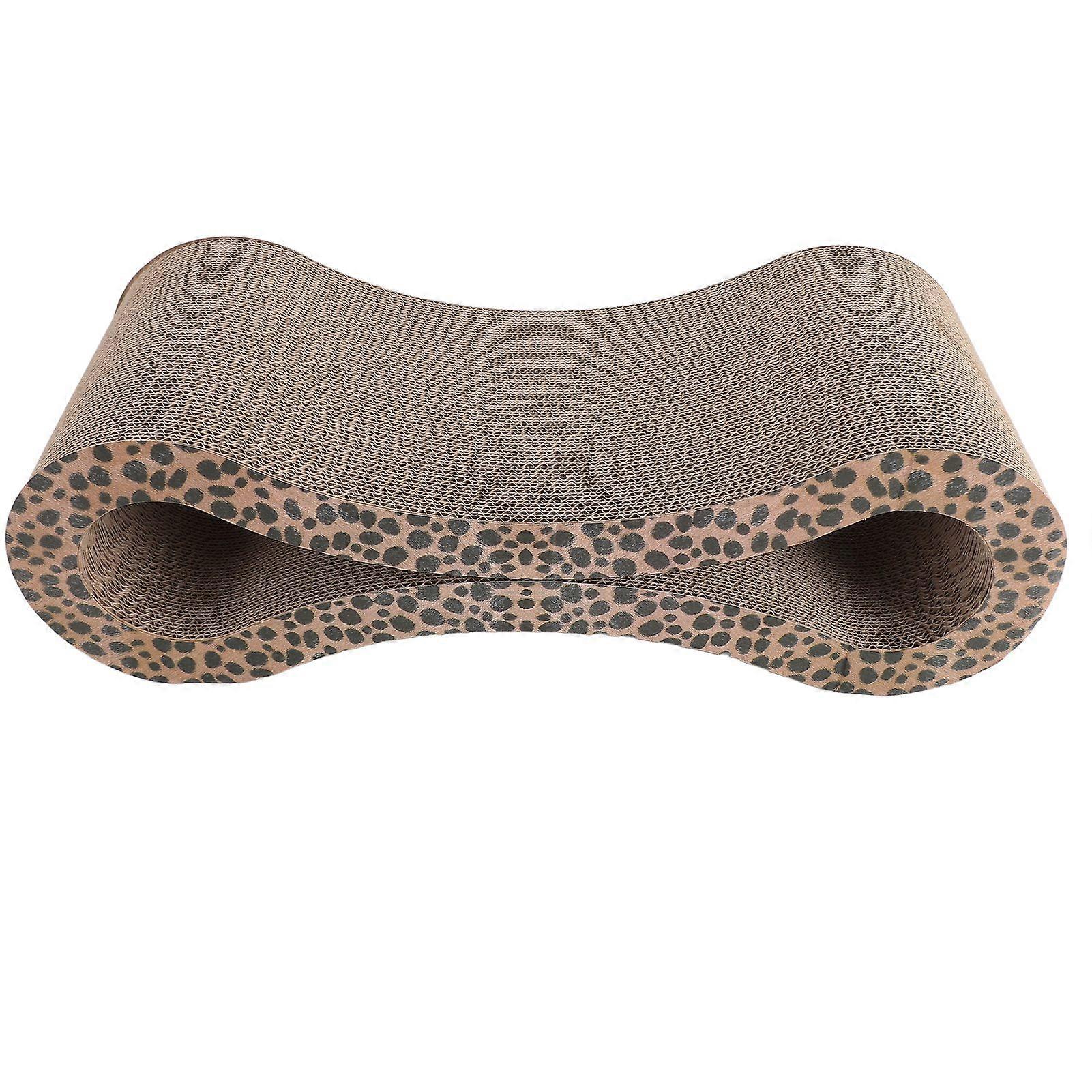 Cat Scratcher Lounge Protecting Furniture Corrugated Cat Scratching Cardboard Bed Extra Thick Ergonomic Scratch Pad Leopard Color