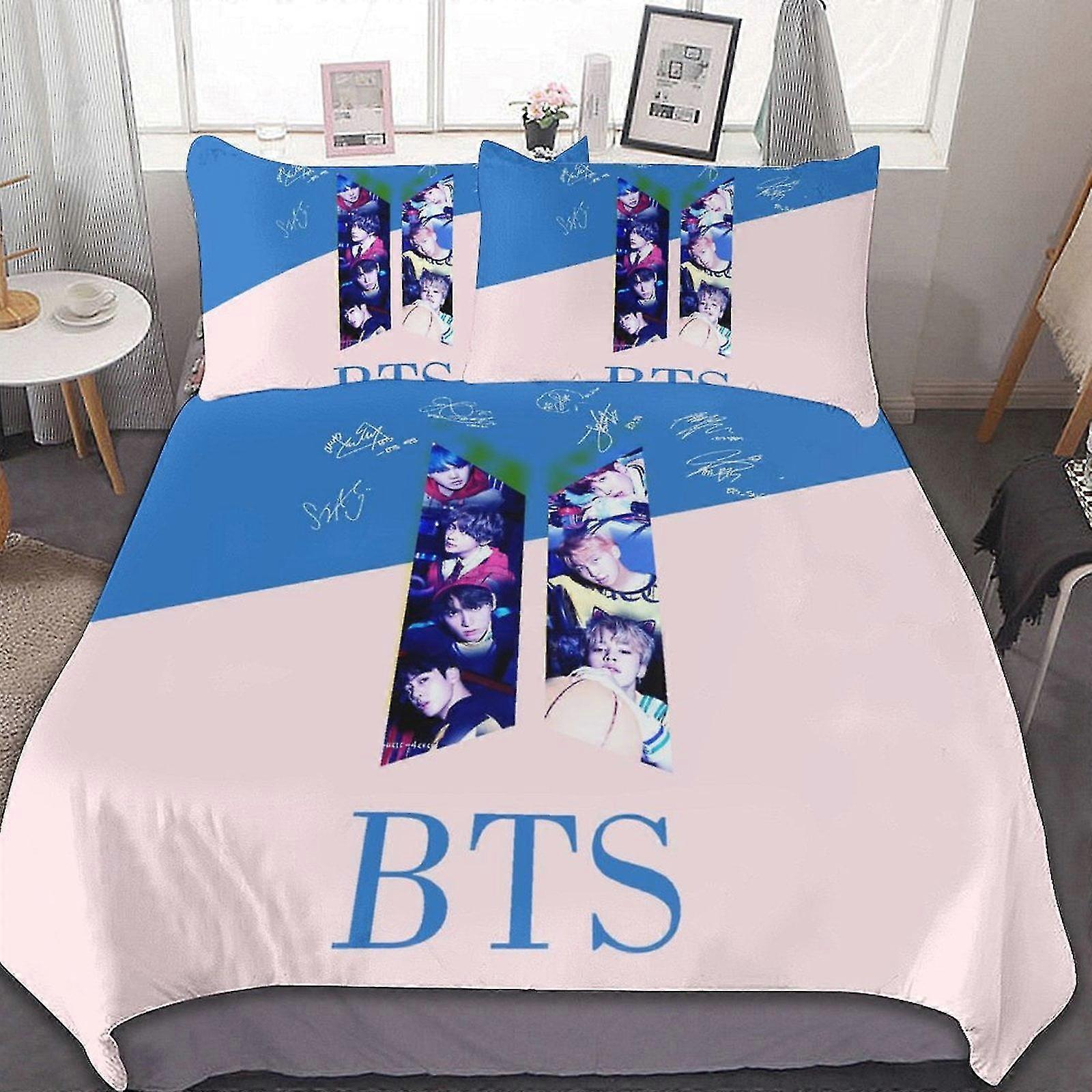 Kpop Lightweight 3-Piece Microfiber Bedding Set with 3D Print, Includes Duvet Cover and Pillow Shams for Kids