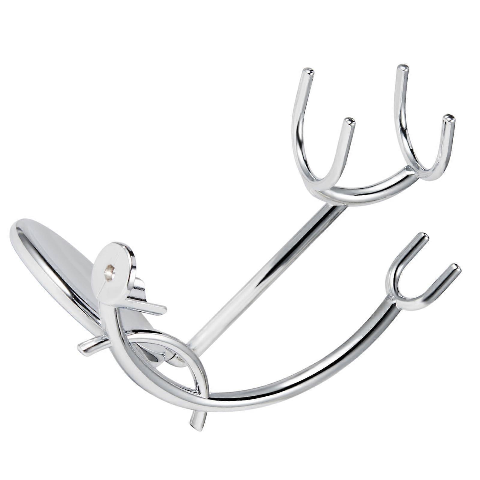 Razor Holder Metal Manual Shaving Brush Stand Electroplating Design Compatible with All Razor Types and Styles