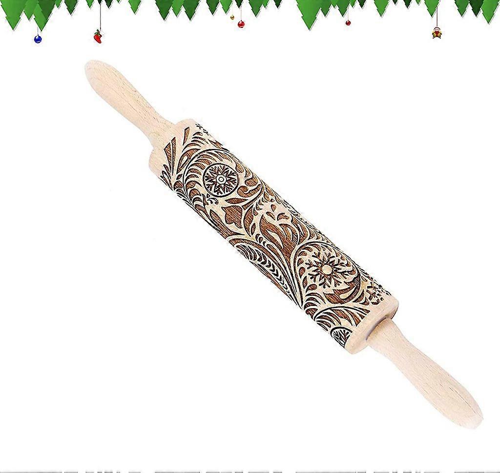 Rolling pin pattern, wooden rolling pin, embossed rolling pin, with ball bearing, stable and durable