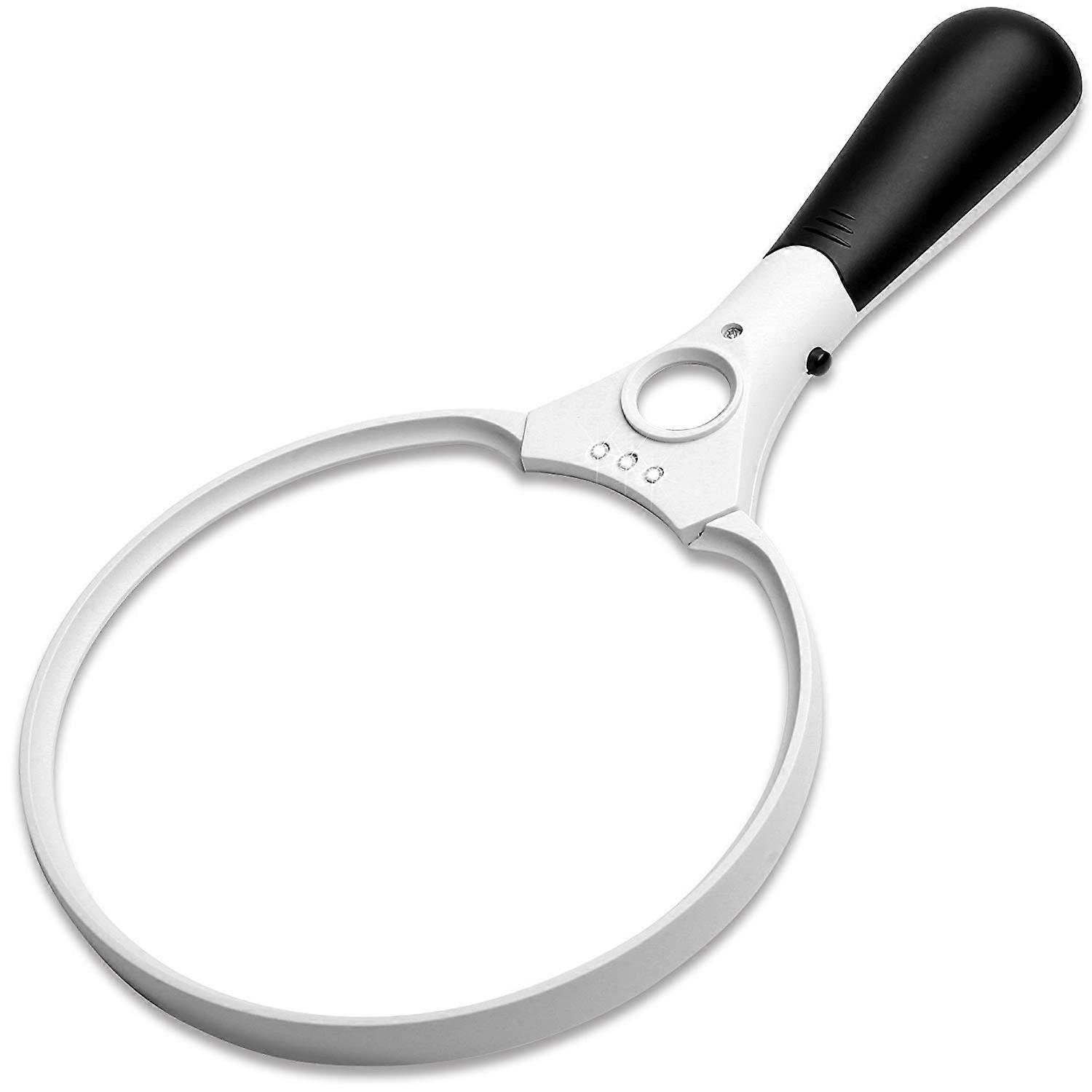 Handheld Magnifying Glass Extra Large LED Reading Magnifier Jumbo Size 2x 4x 25x