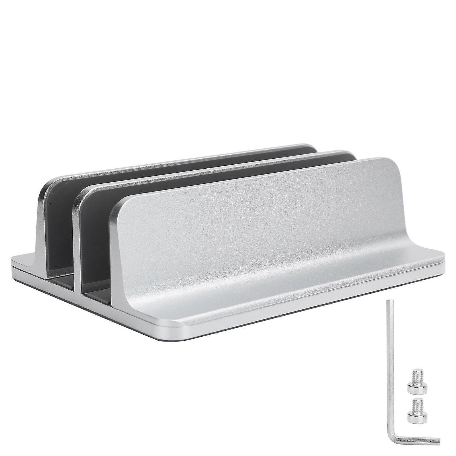 Adjustable Double Slots Vertical Laptop Stand Aluminum Alloy Computer Desktop Stand Holder