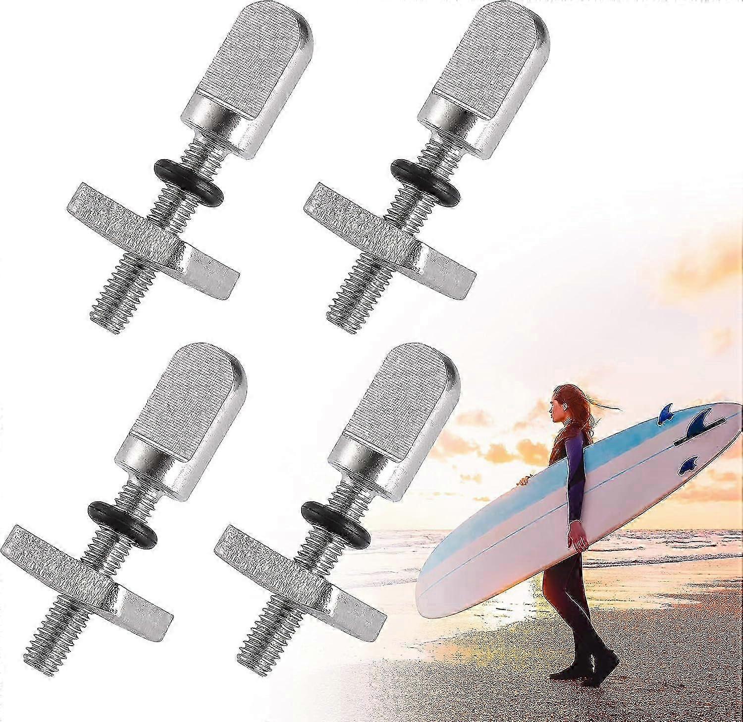 4pcs SUPフィンスクリュー交換キットサーフボードアクセサリープラスチックボックス付きステンレス鋼ロングボードパドルボードサーフィン用