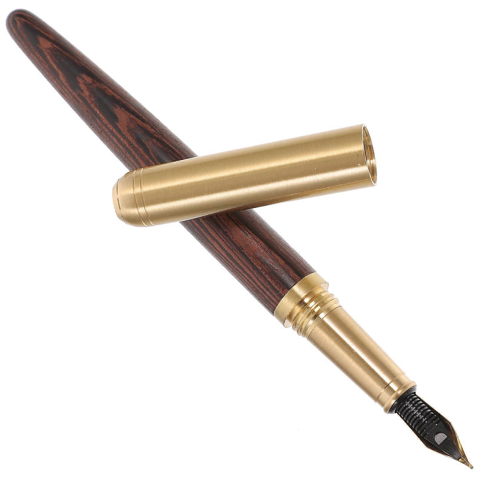 Fountain Pen Extra Fine Wooden Writing Pen For Students Smooth Writing Retro Design 1Pack