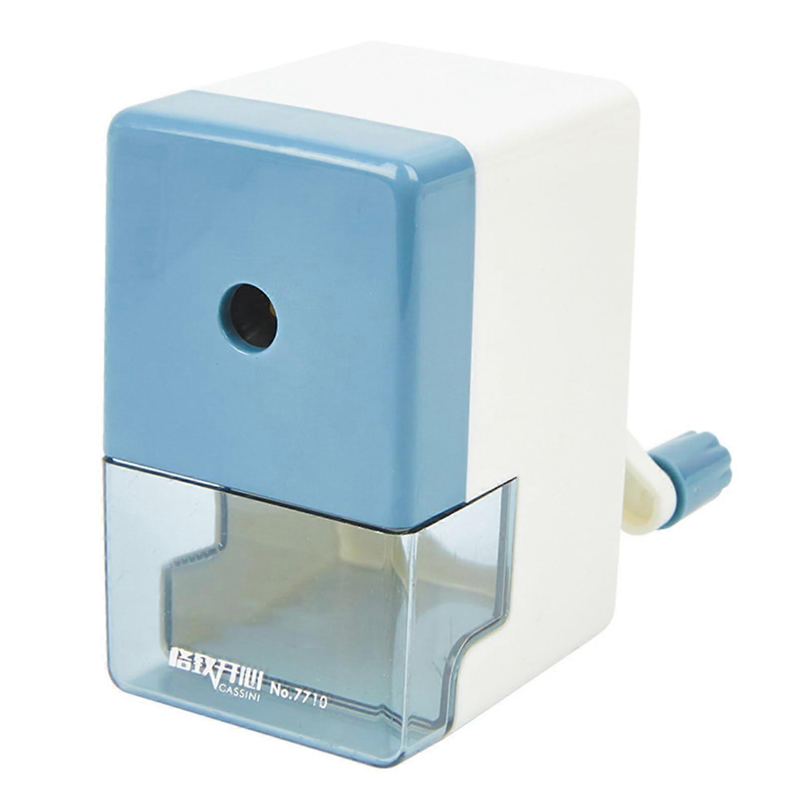 Manual Pencil Sharpener with Container, Automatic Feed in One Hole Sharpener for 6.5mm8.0mm Wooden Pencil Sketch Pencil navy