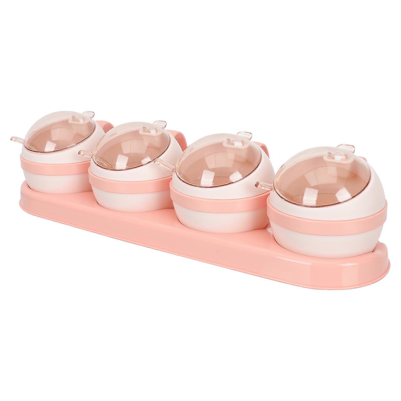 Kitchen Condiment Jars Spice Storage Holder Home Users Cooking But Fashionable Plastic Material 37x10.5cm 1Set